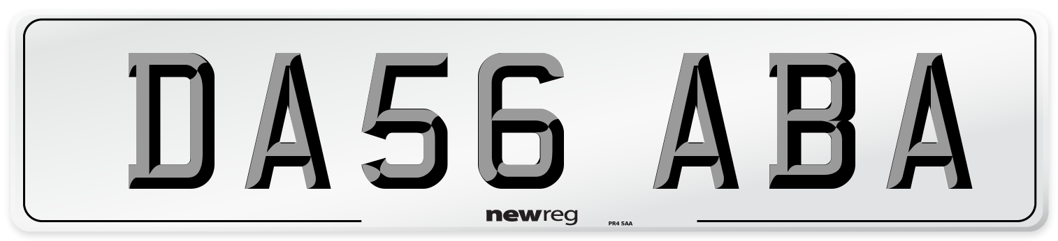 DA56 ABA Number Plate from New Reg
